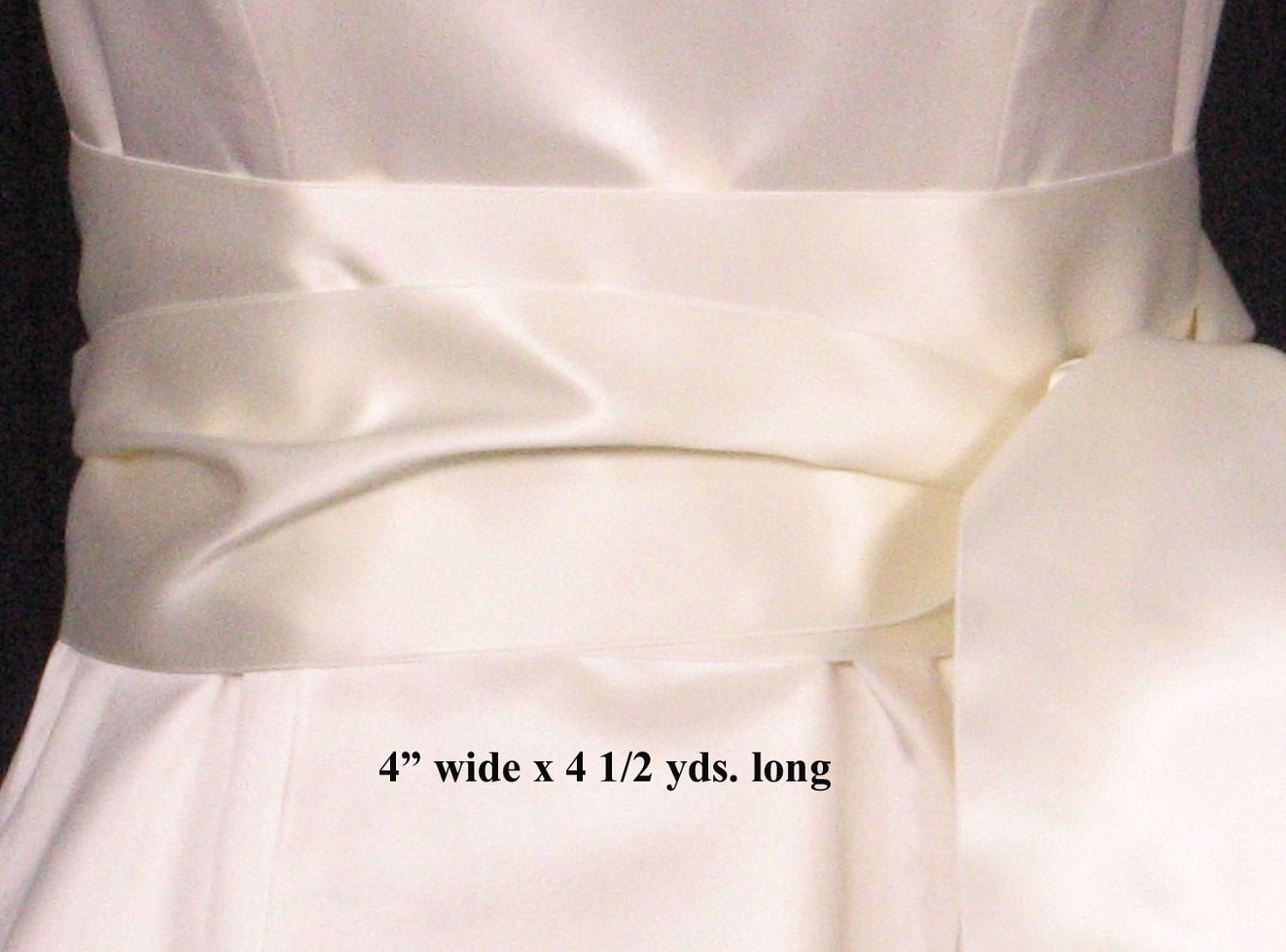 Ivory Double Faced Satin Ribbon Sash