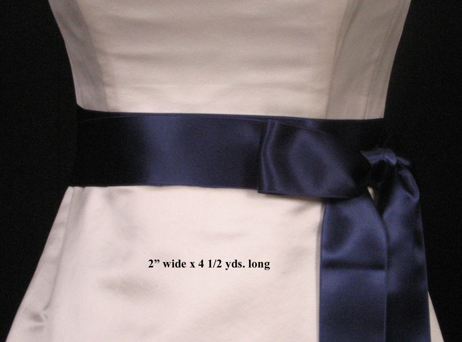 Navy Double Faced Satin Ribbon Sash