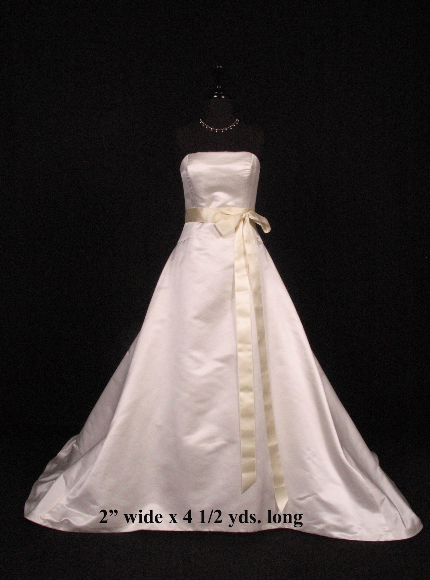 Cream Double Faced Satin Ribbon Sash