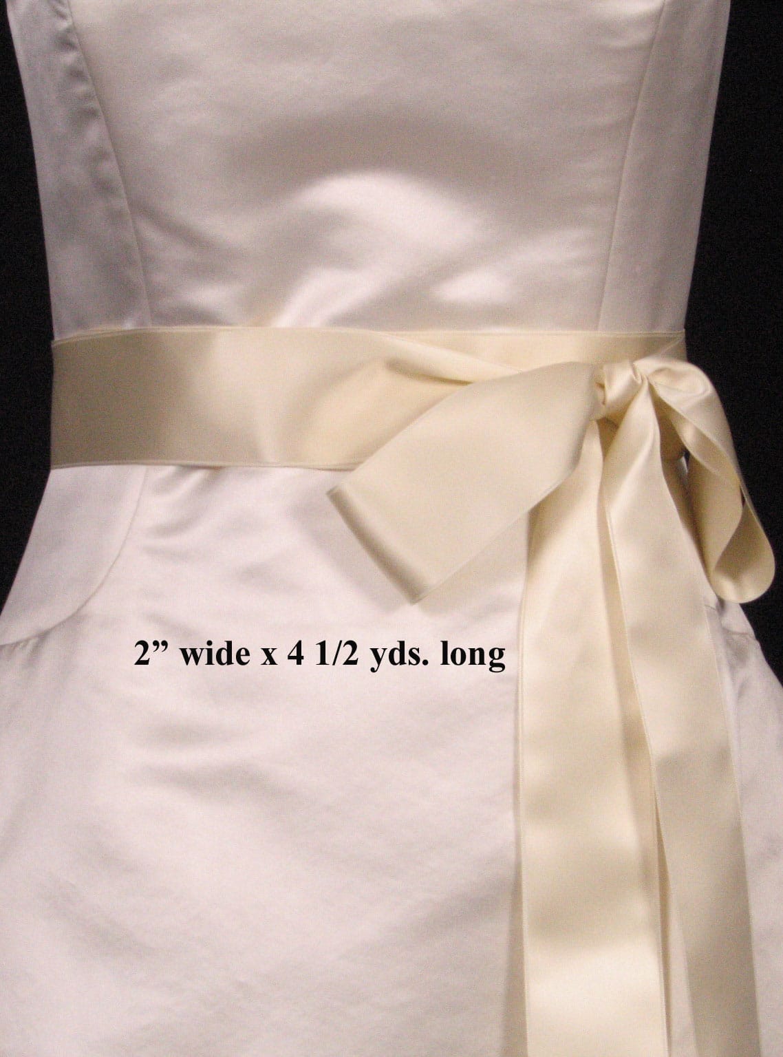 Cream Double Faced Satin Ribbon Sash