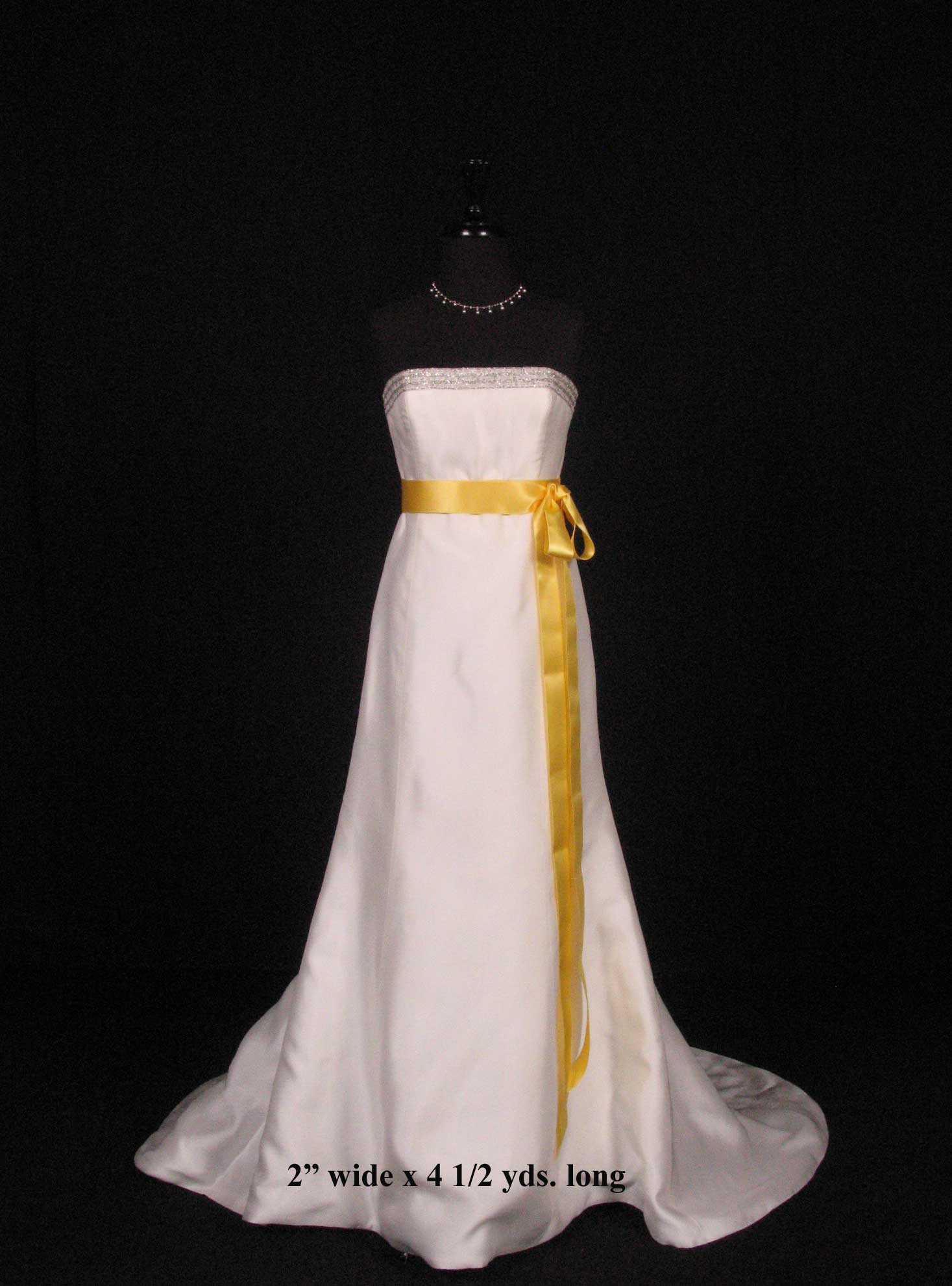 Lemon Double Faced Satin Ribbon Sash