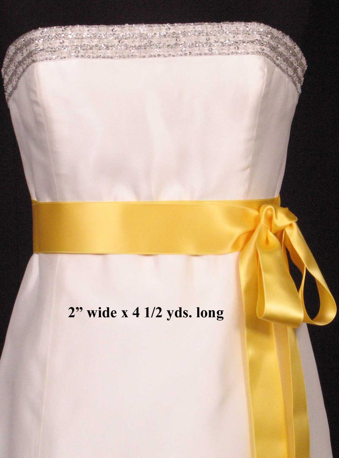 Lemon Double Faced Satin Ribbon Sash