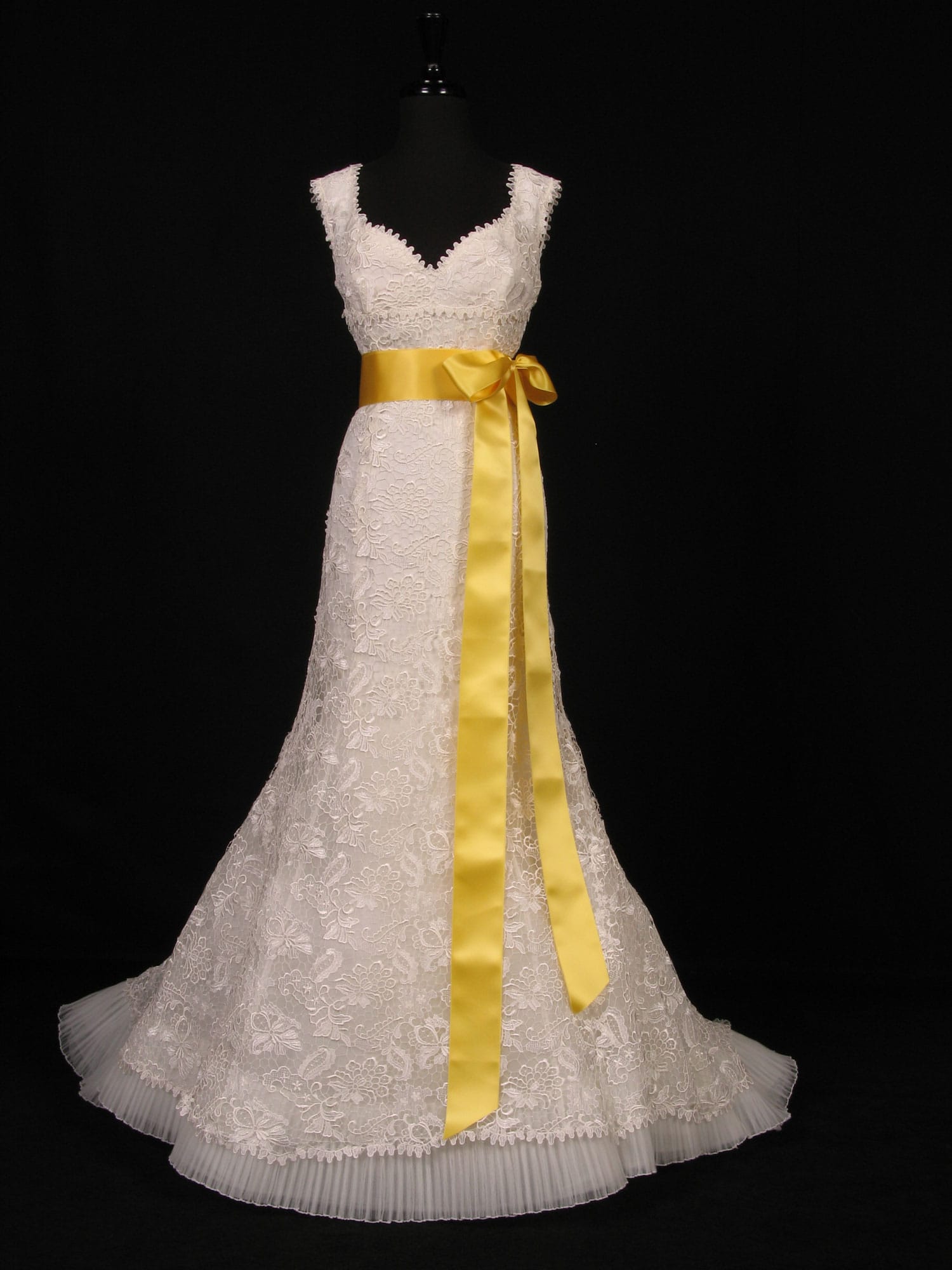 Lemon Double Faced Satin Ribbon Sash