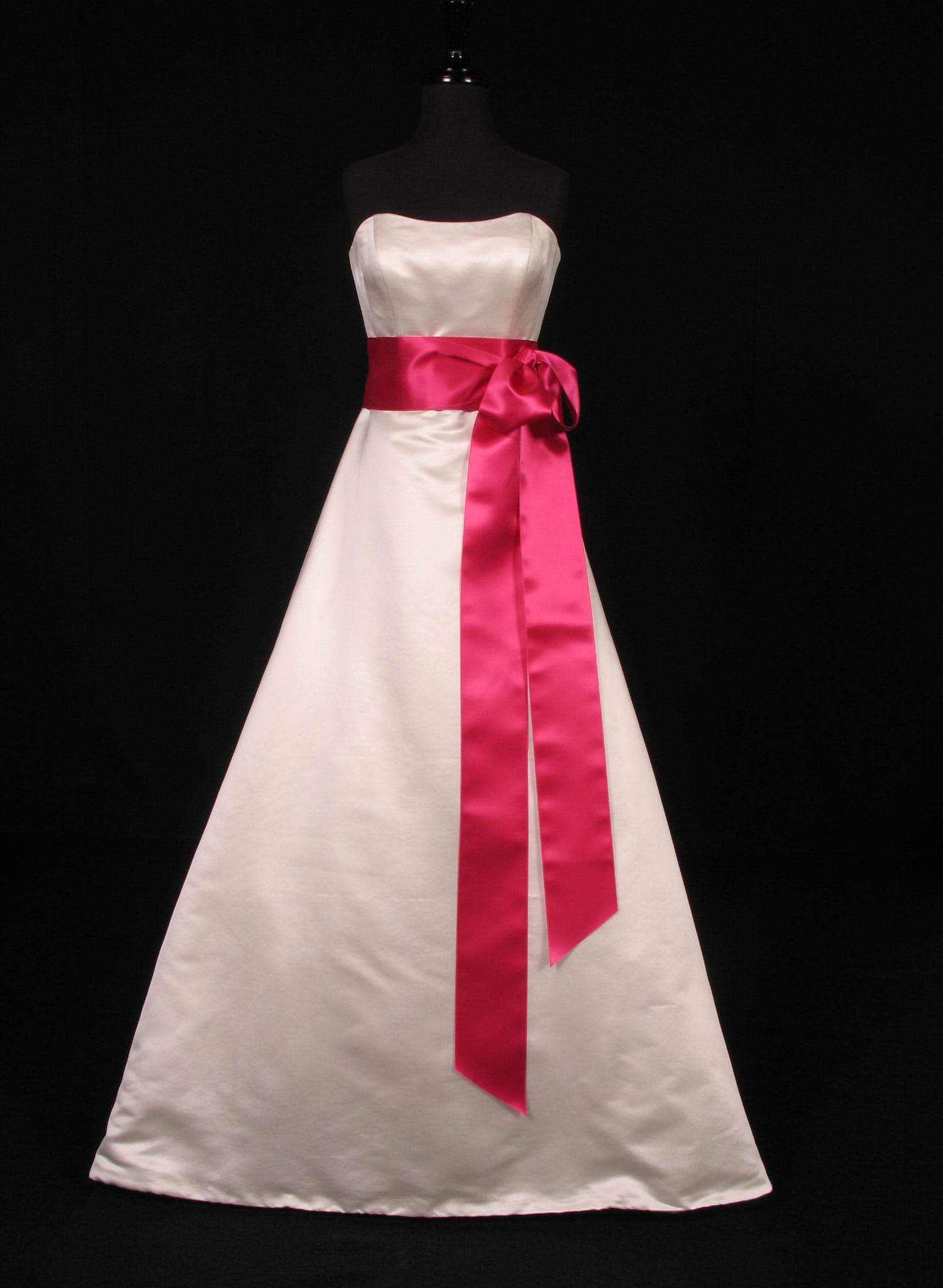 Fuschia Double Faced Satin Ribbon Sash