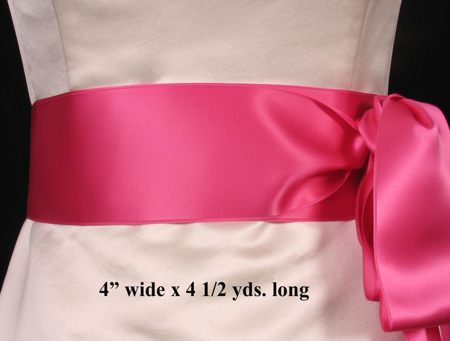 Hot Pink Double Faced Satin Ribbon Sash
