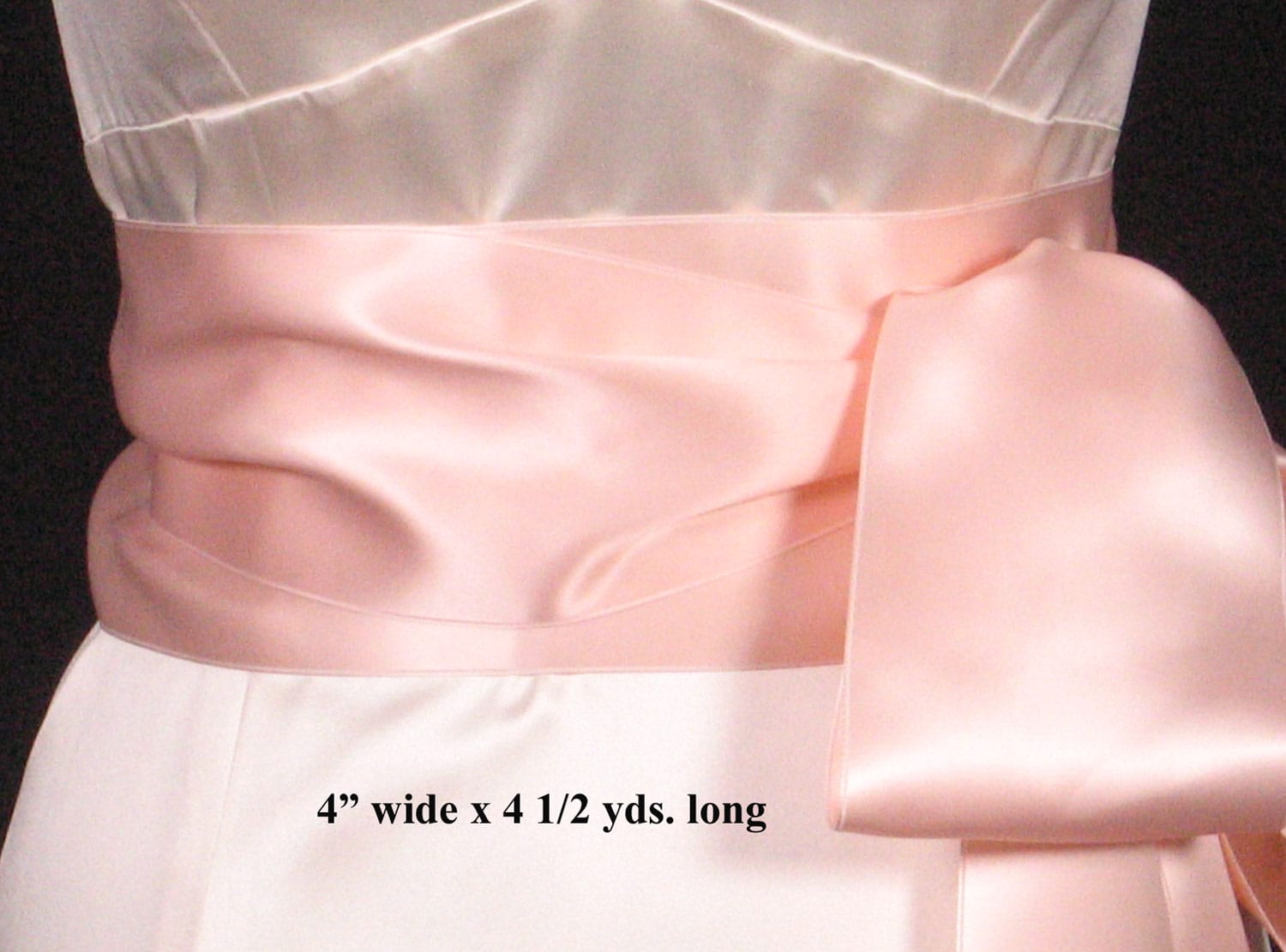 Light Peach Double Faced Satin Ribbon Sash
