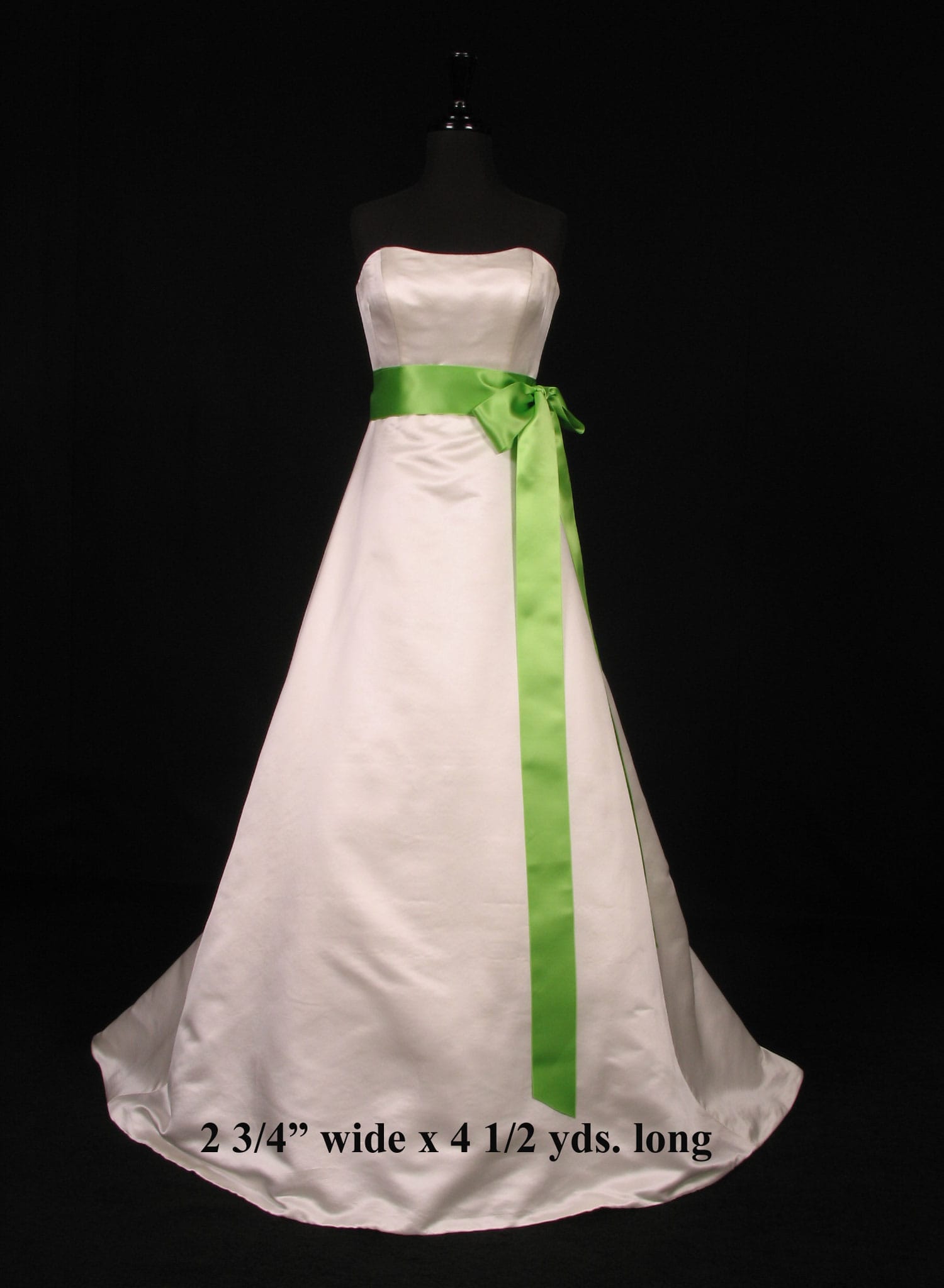 Lime Double Faced Satin Ribbon Sash