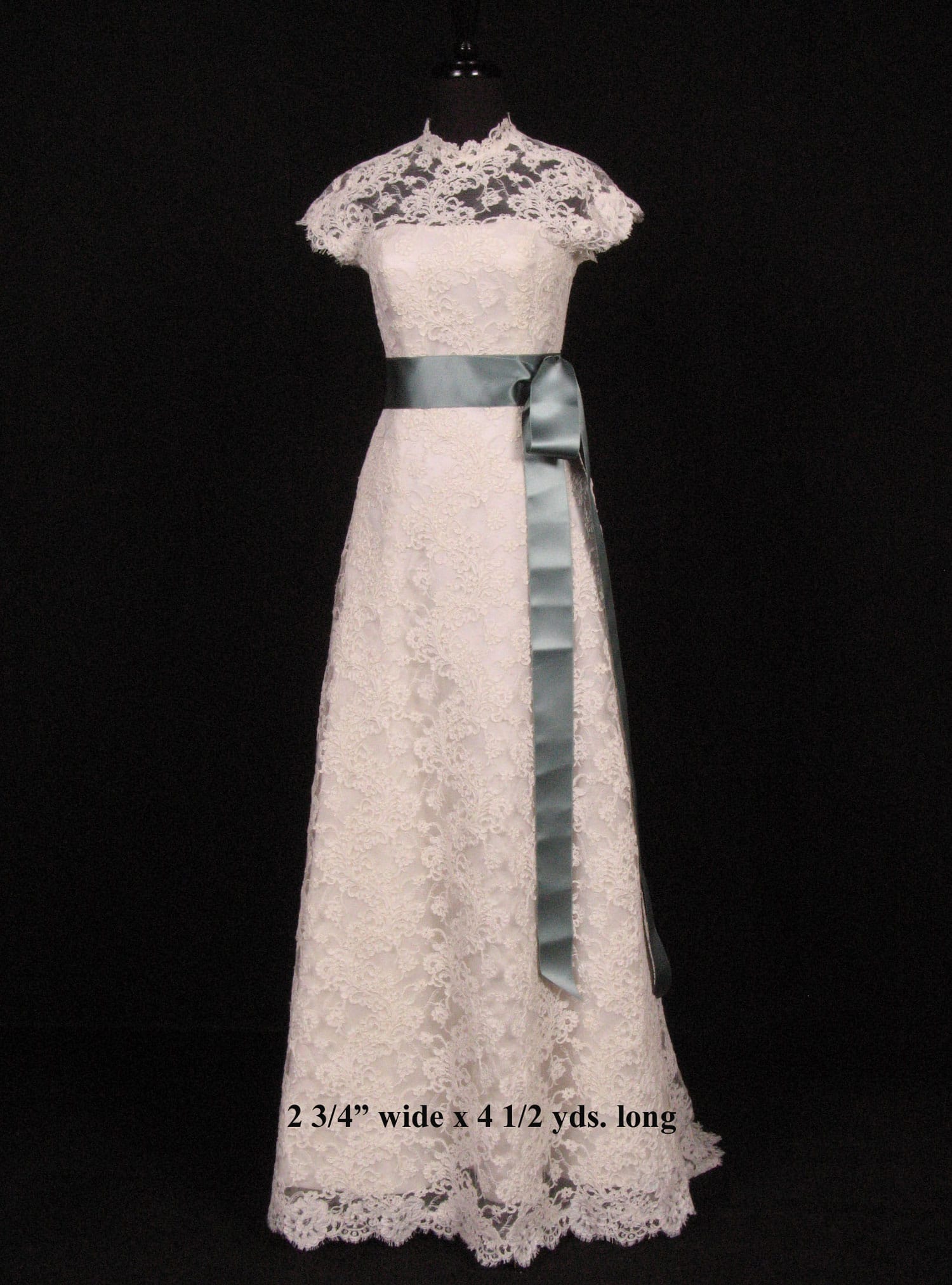Teal Double Faced Satin Ribbon Sash