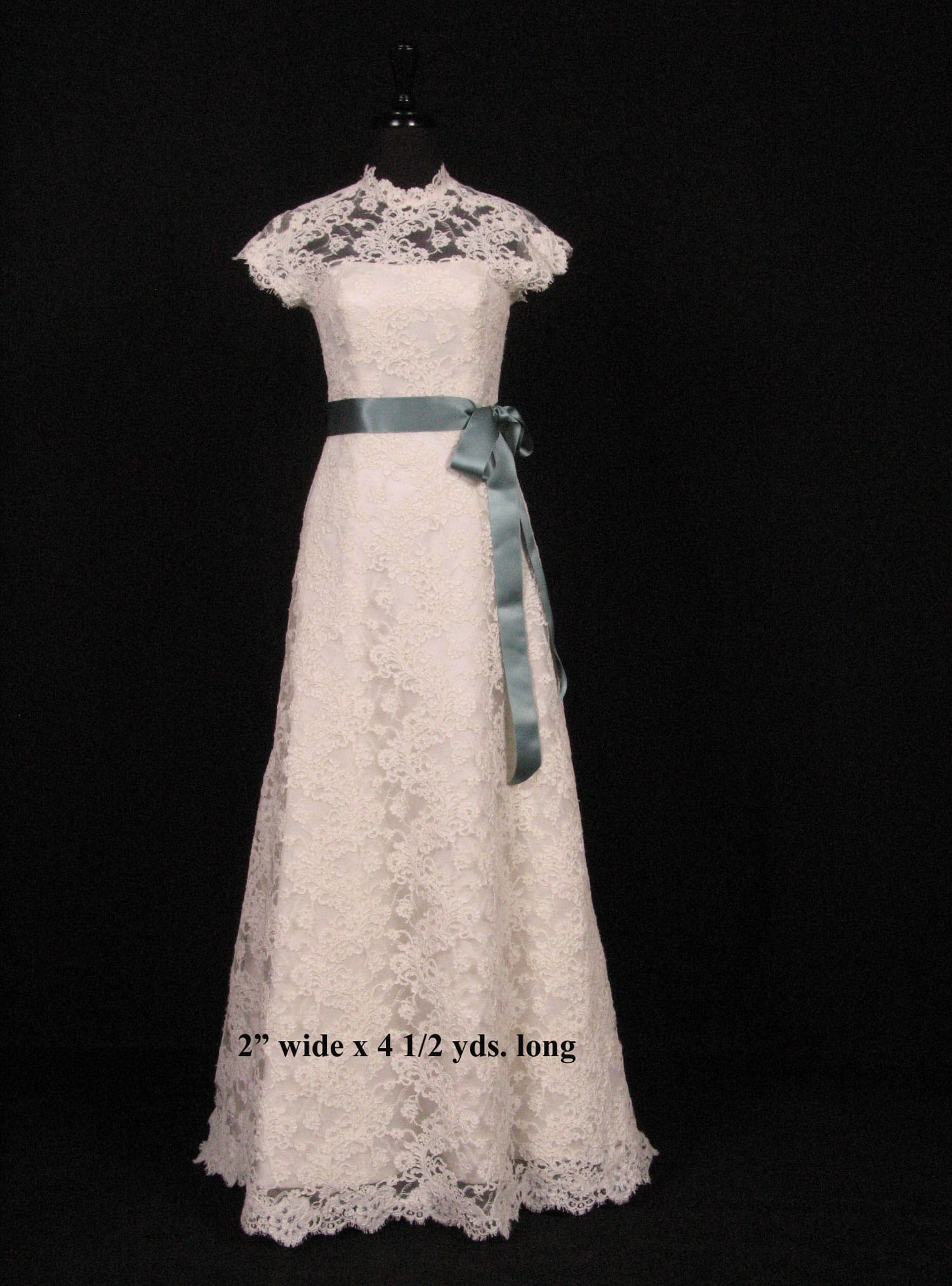 Teal Double Faced Satin Ribbon Sash
