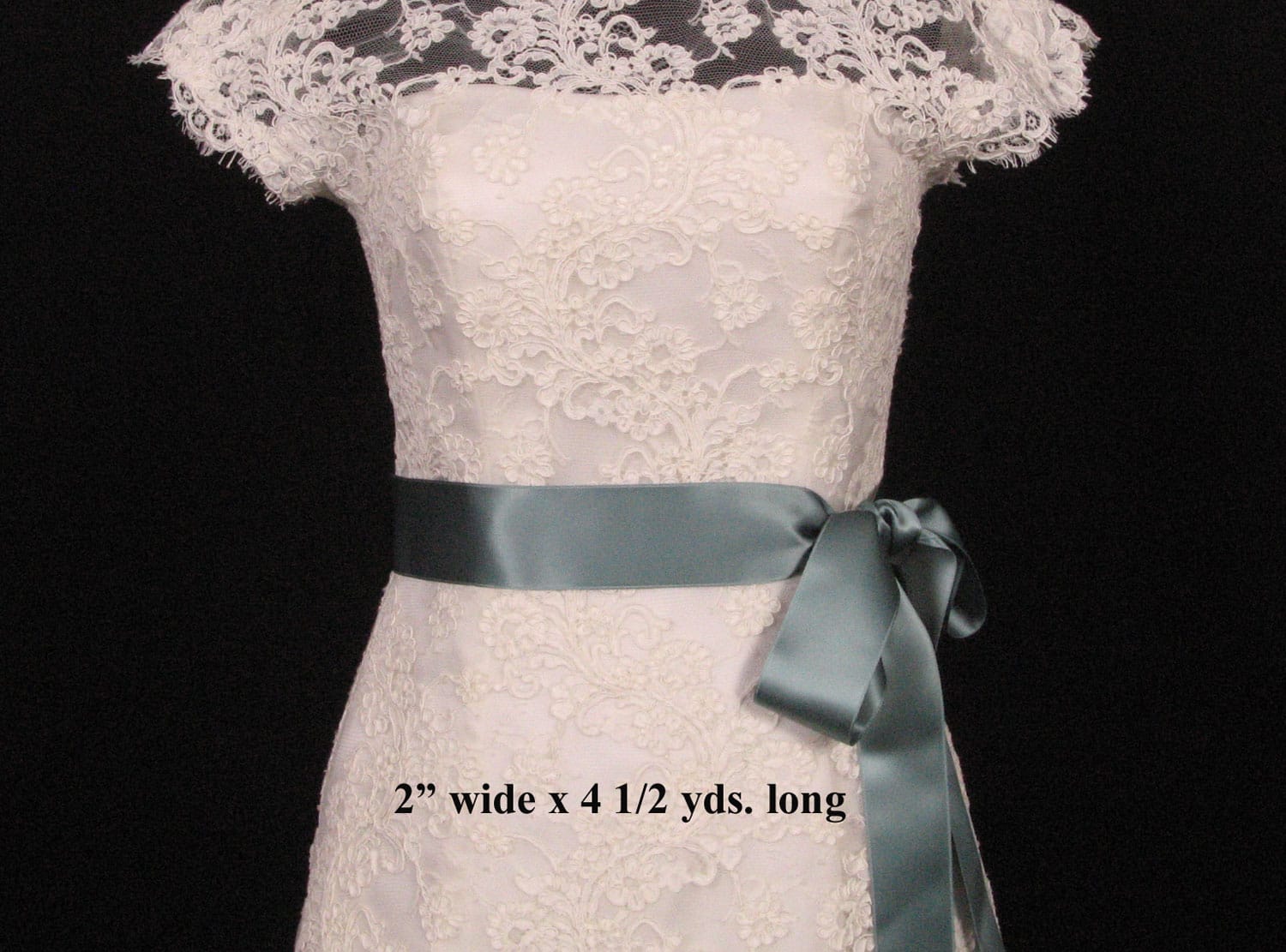 Teal Double Faced Satin Ribbon Sash