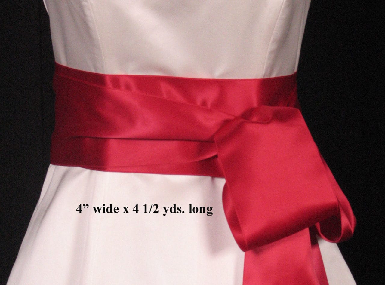 Red Sash Belt Wedding Bridal Formal Swiss Double Faced Satin Ribbon Sashes