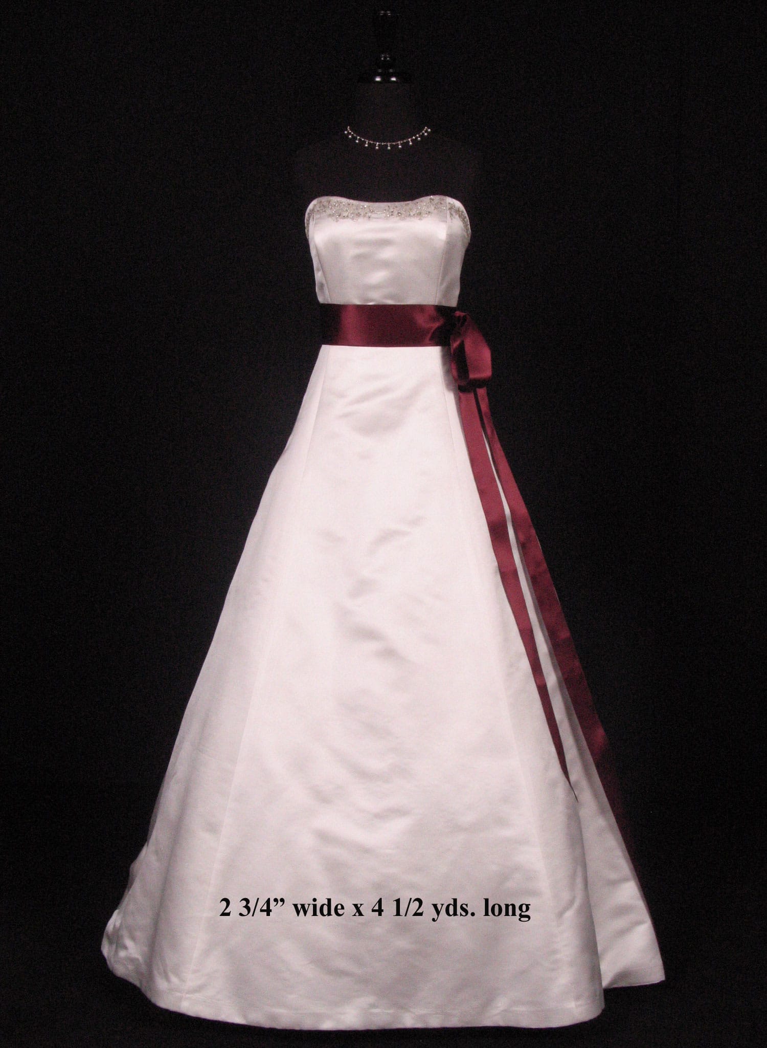 Burgundy Double Faced Satin Ribbon Sash
