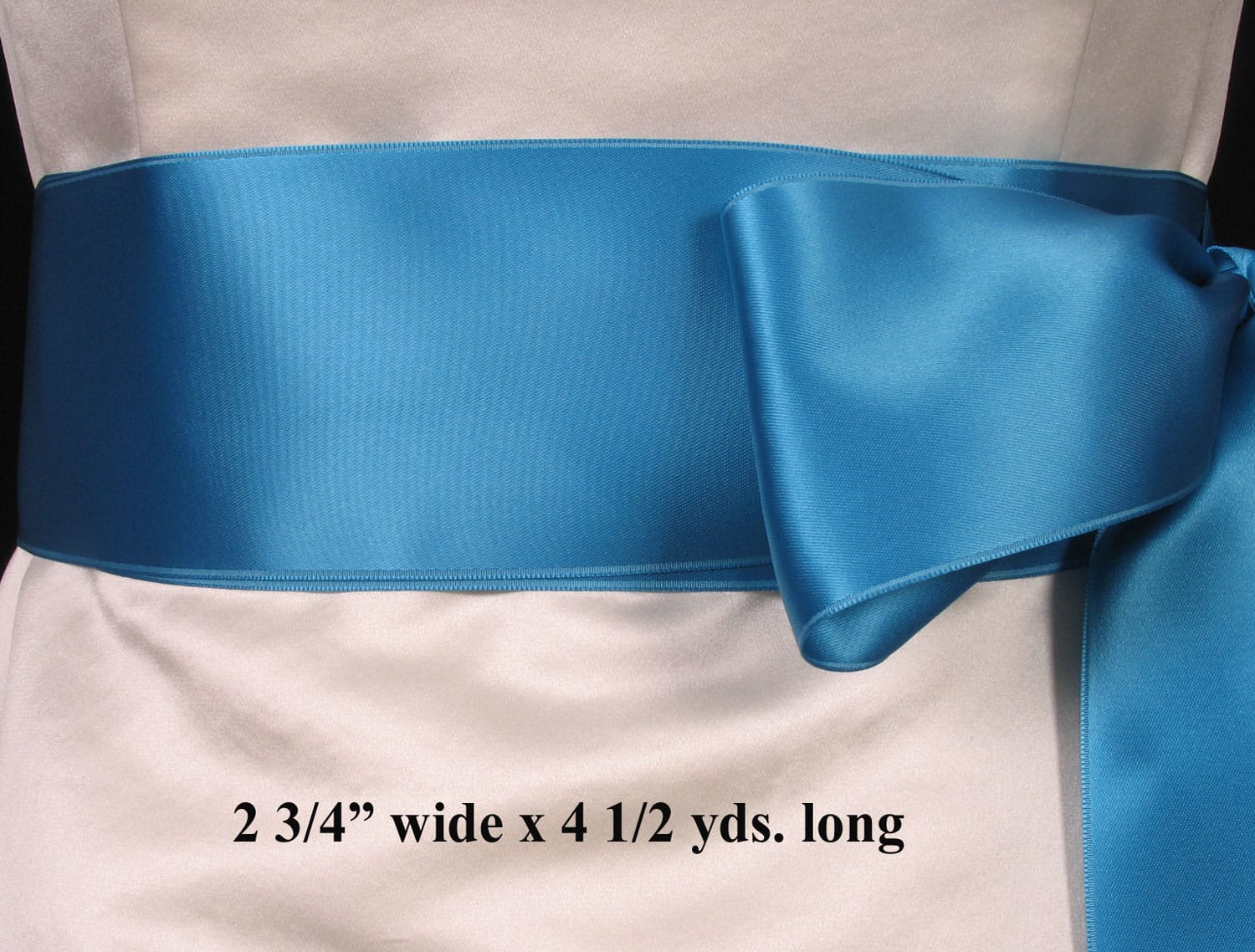 Turquoise Double Faced Satin Ribbon Sash
