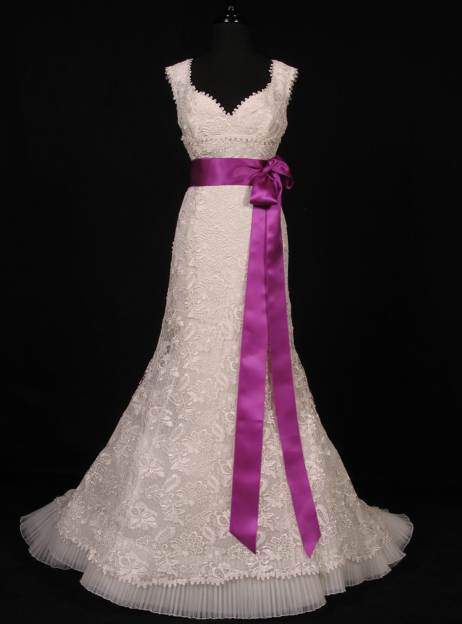 Purple Double Faced Satin Ribbon Sash