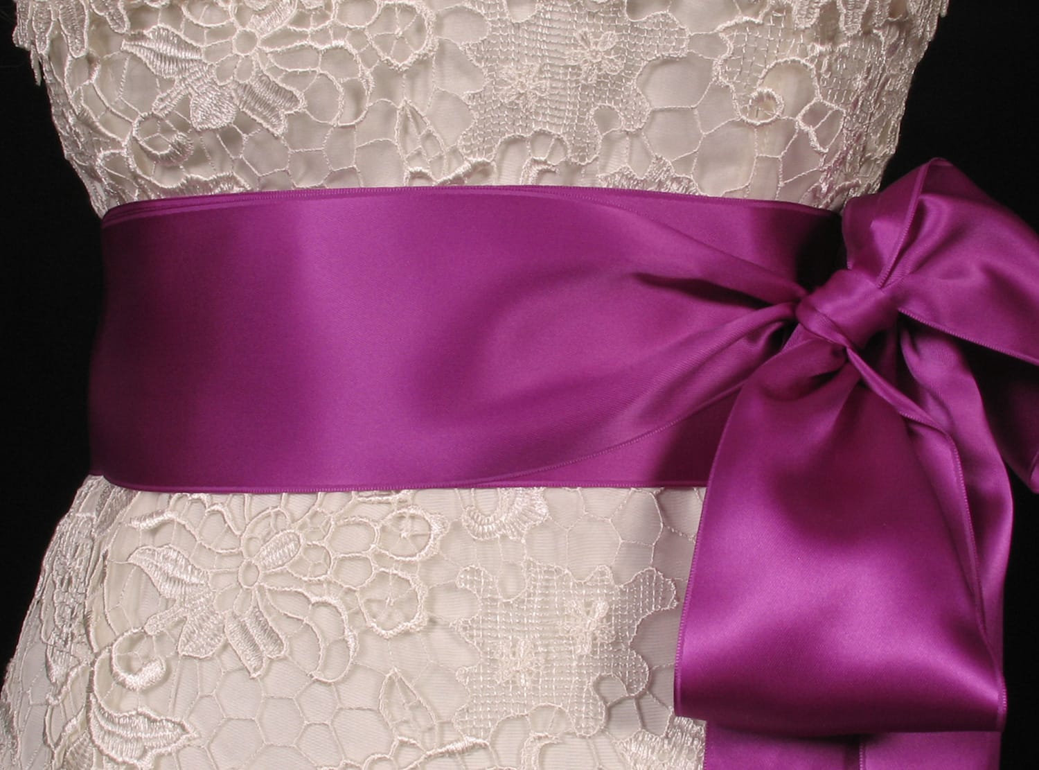 Purple Double Faced Satin Ribbon Sash