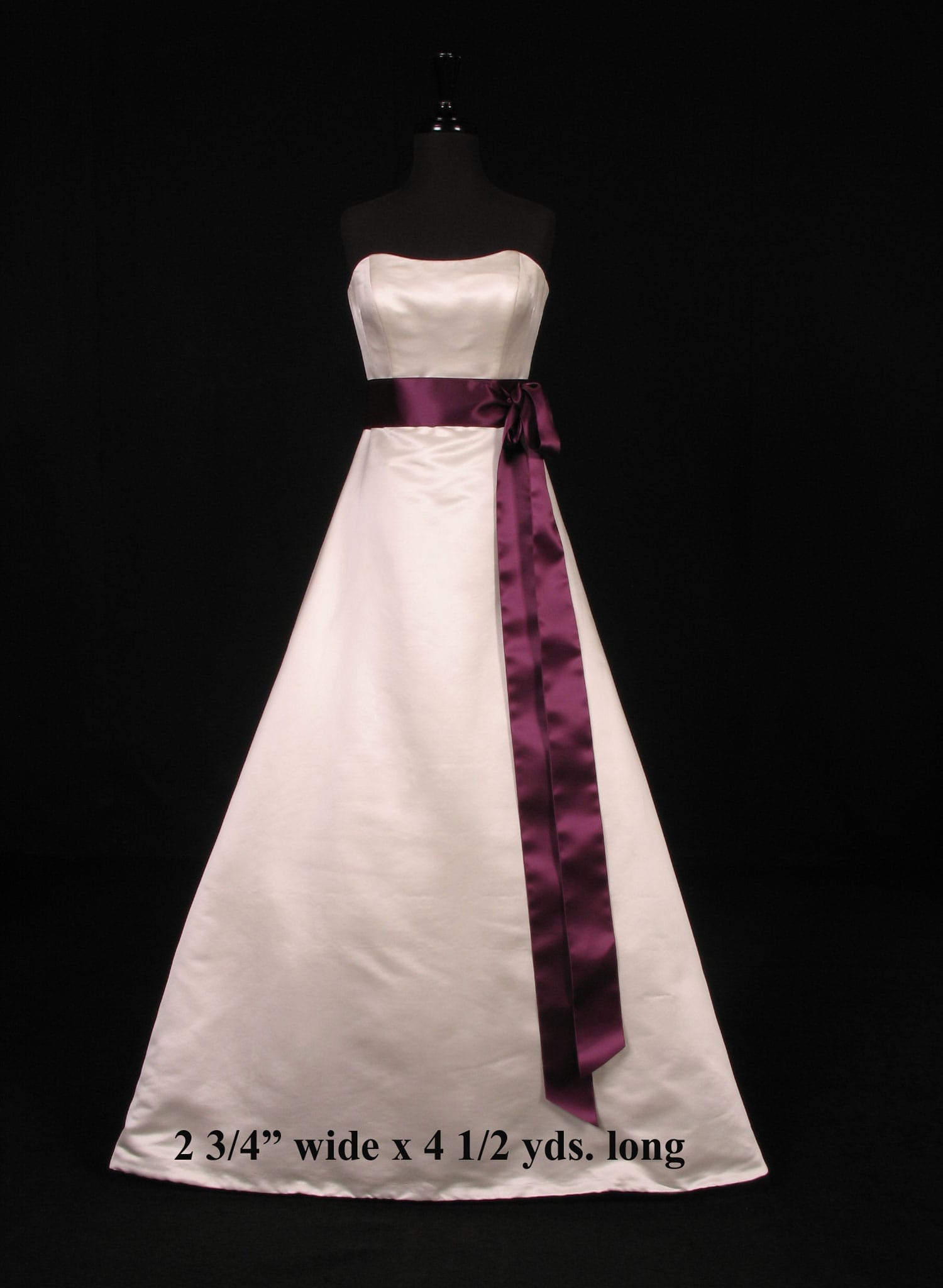 Plum Double Faced Satin Ribbon Sash