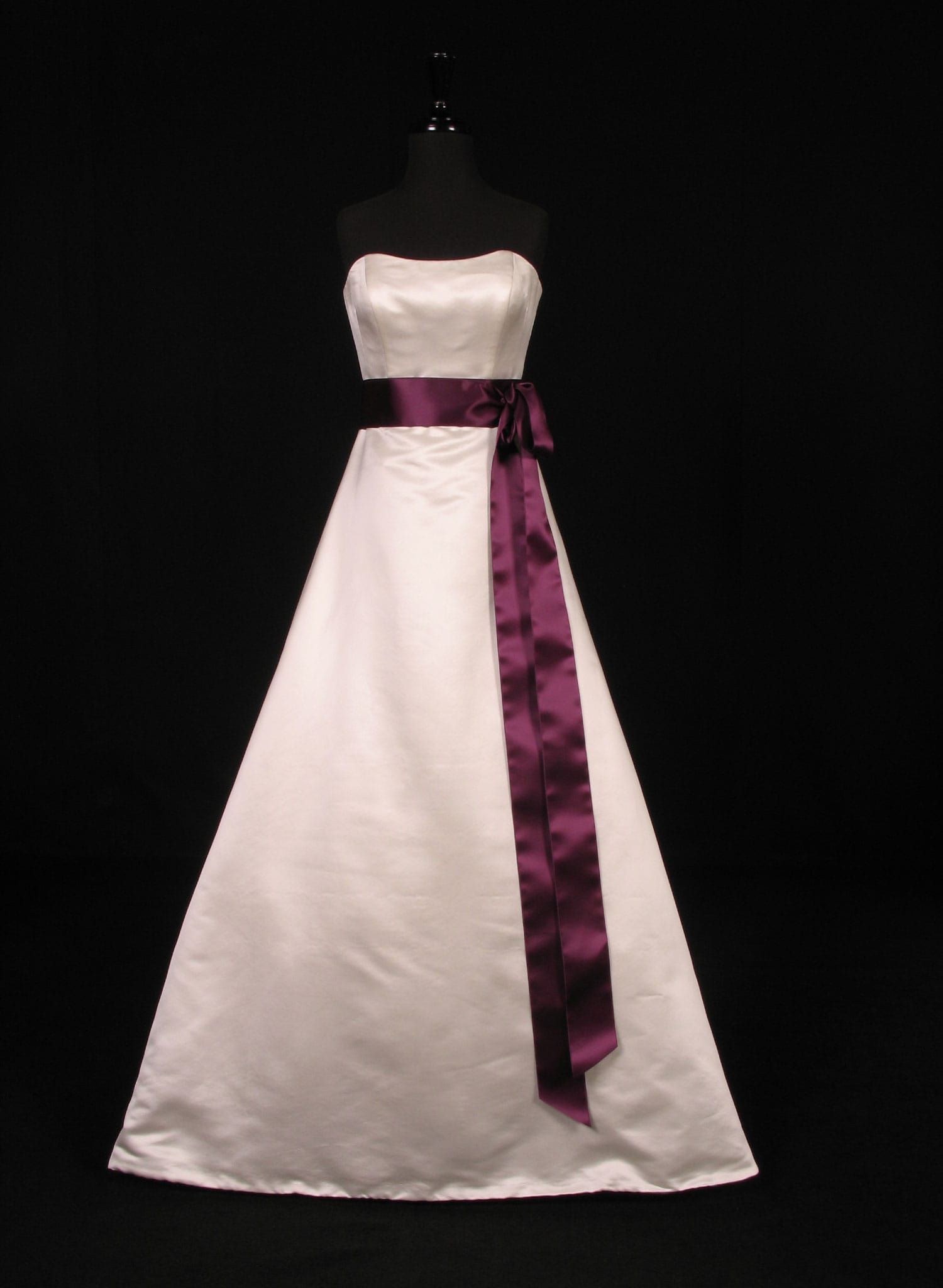 Plum Double Faced Satin Ribbon Sash