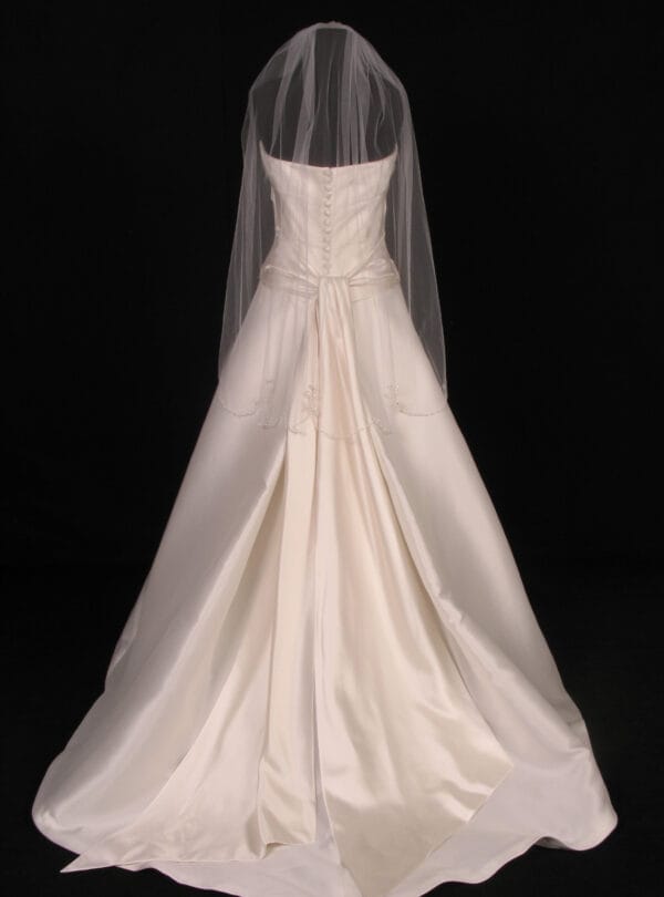 S3162VL White Fingertip Length Bridal Veil