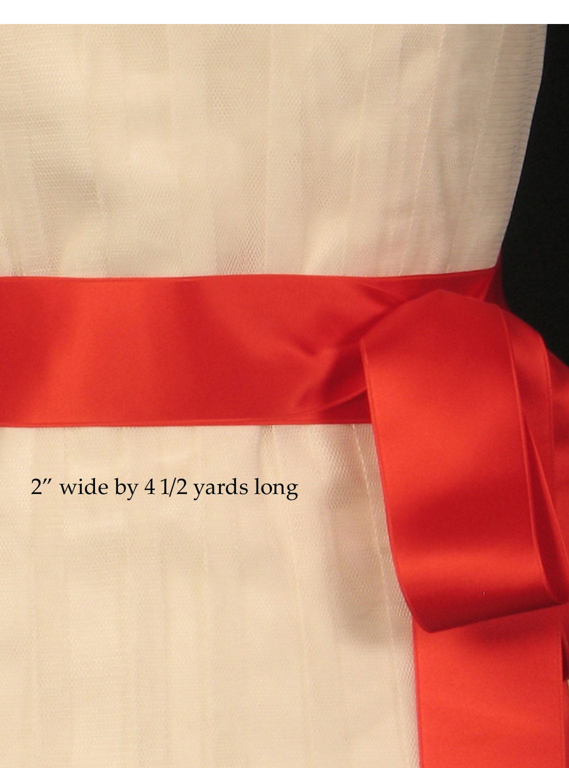 Flame Red Double Faced Satin Ribbon Sash