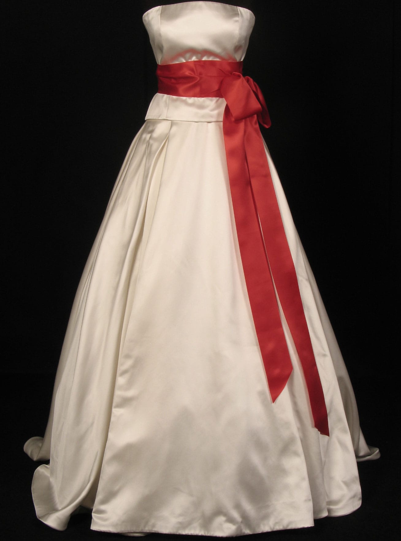 Flame Red Double Faced Satin Ribbon Sash
