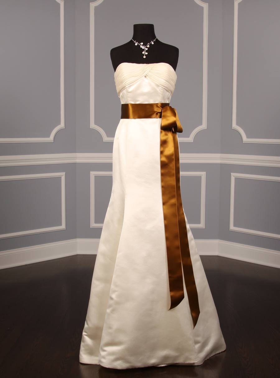 Antique Gold Double Faced Satin Ribbon Sash