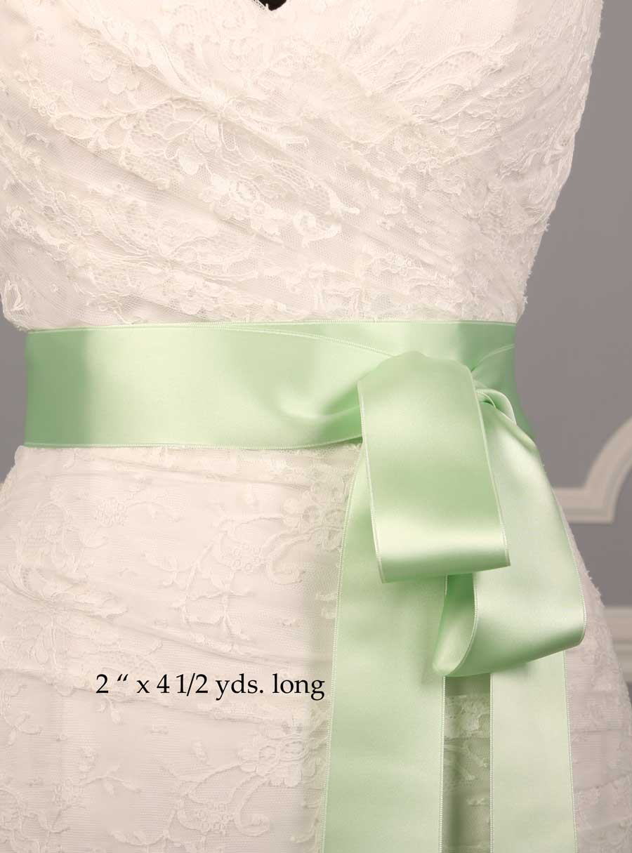 Mint Double Faced Satin Ribbon Sash