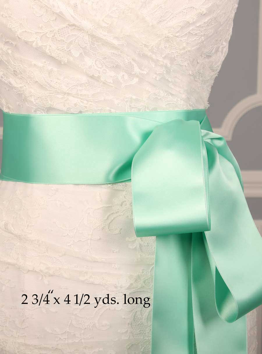 Spearmint Double Faced Satin Ribbon Sash