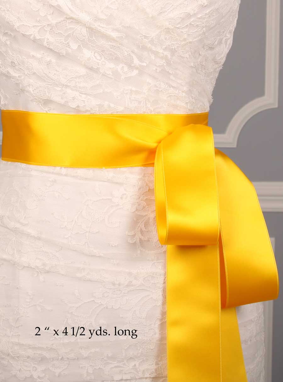 Marigold Double Faced Satin Ribbon Sash