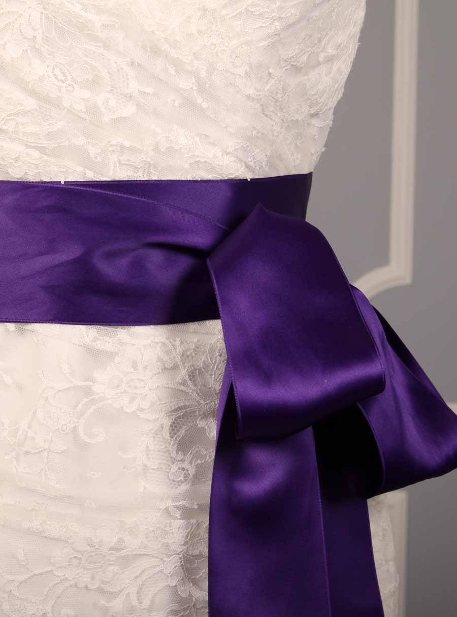 Royal Purple Double Faced Satin Ribbon Sash