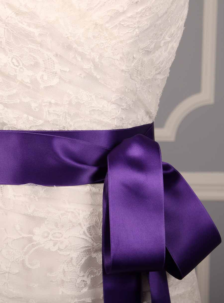 Royal Purple Double Faced Satin Ribbon Sash