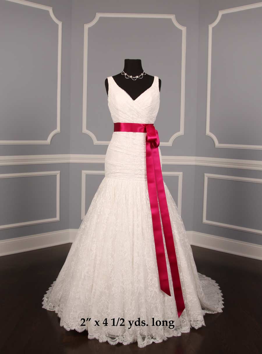 Magenta Double Faced Satin Ribbon Sash