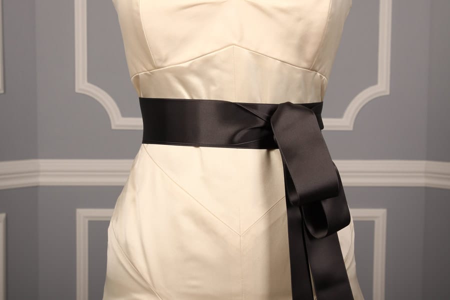 Charcoal Double Faced Satin Ribbon Sash