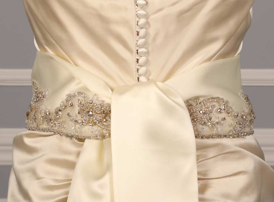 B517 Ivory Embellished Bridal Sash