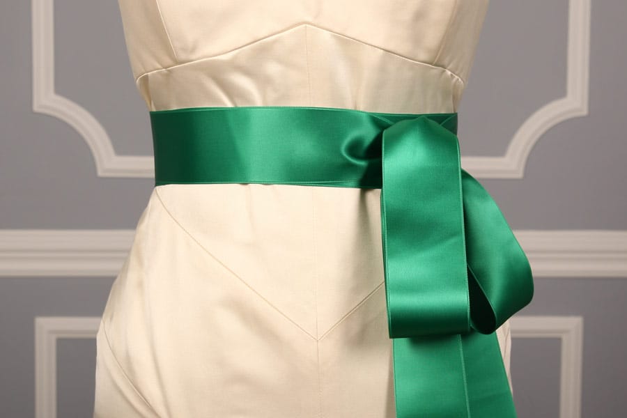 Emerald Double Faced Satin Ribbon Sash