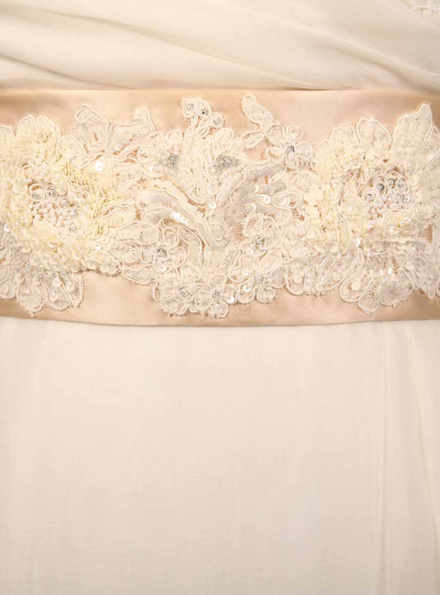 B512 Champagne Embellished Bridal Sash