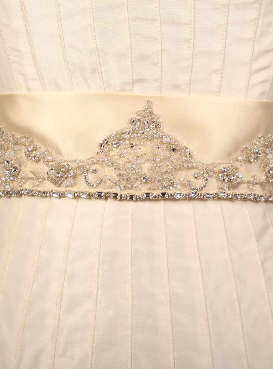 B500 Cream Embellished Bridal Sash