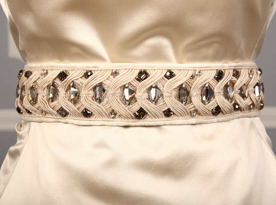 Anne Barge Kelly Light Ivory Embellished Belt Sash