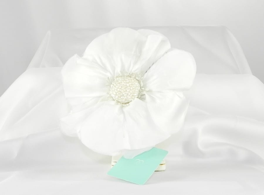 Jennifer Leigh Chloe White Hair Flower Bridal Headpiece
