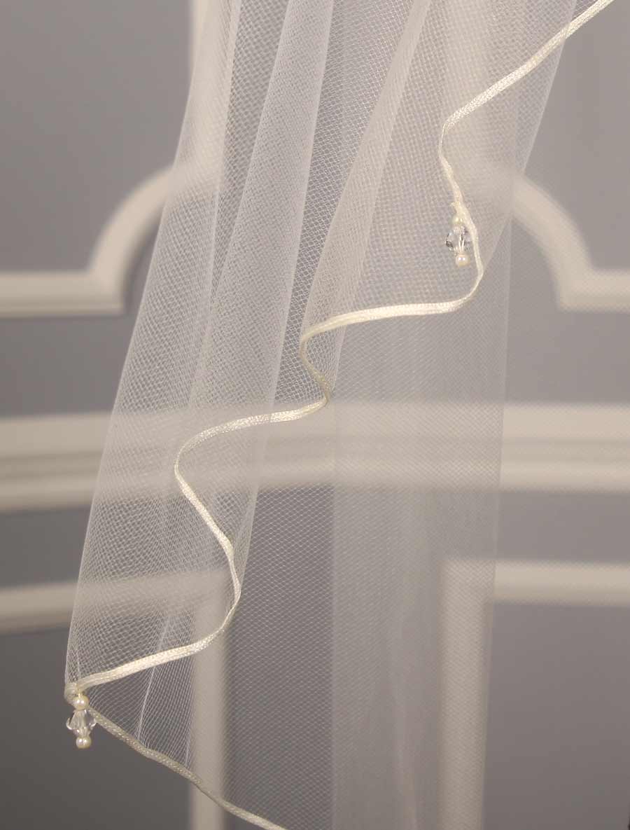 Jennifer Leigh Maisie Diamond White Waist Length Bridal Veil