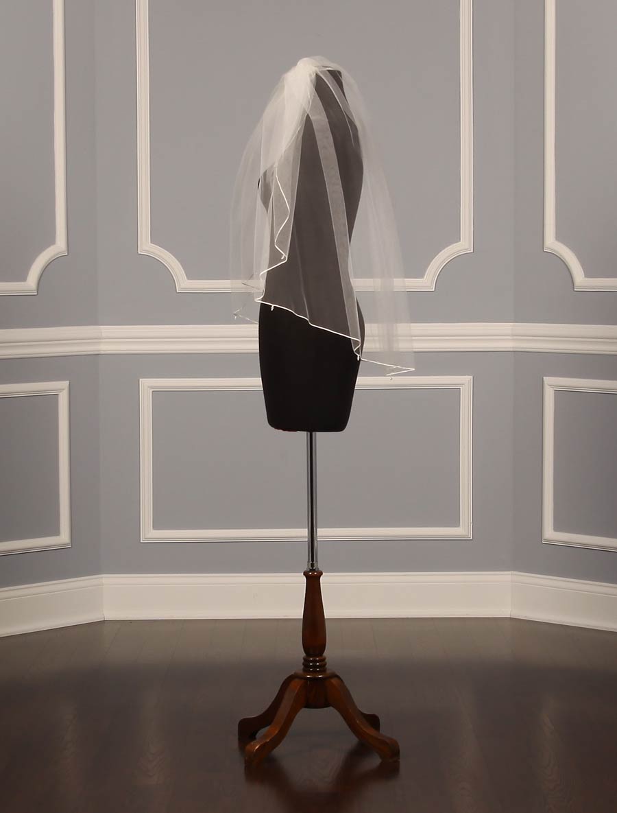 Jennifer Leigh Maisie Diamond White Waist Length Bridal Veil