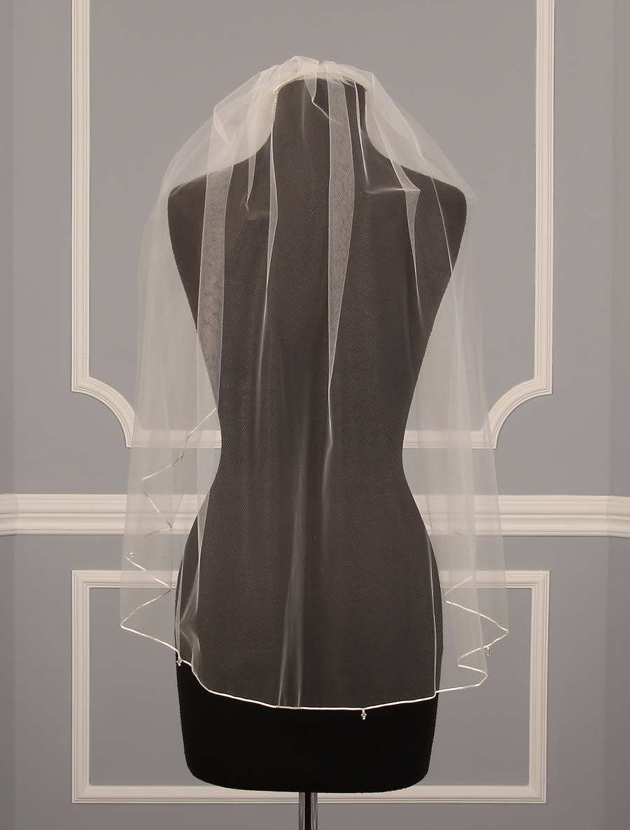 Jennifer Leigh Maisie Diamond White Waist Length Bridal Veil