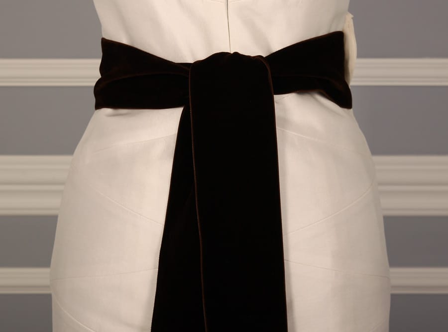 Anne Barge Grayson Chocolate 3 yard Embellished Bridal Sash