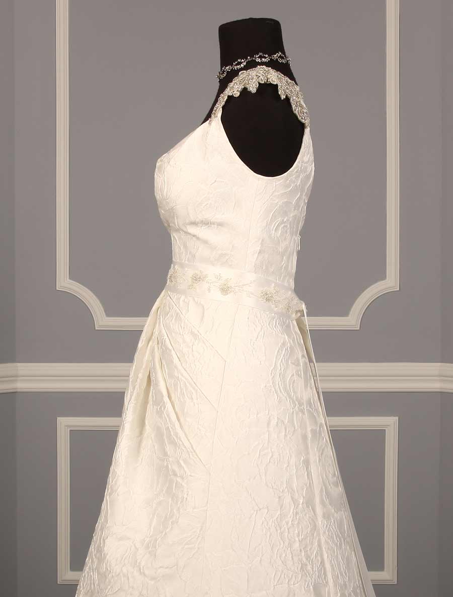 B515 Bridal White Embellished Bridal Sash