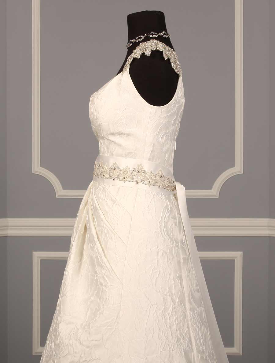 B602 Bridal White Embellished Bridal Sash