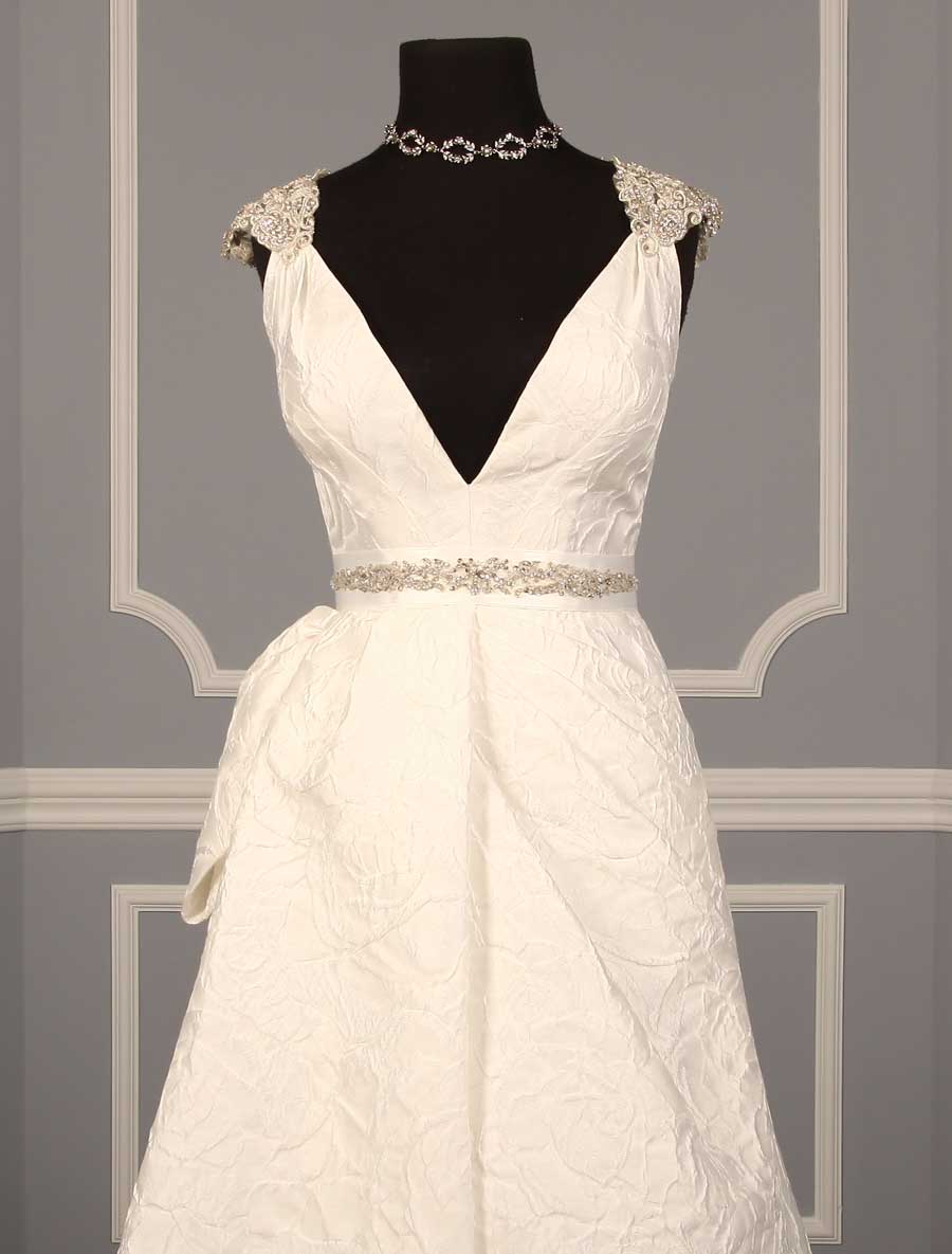 B559 Bridal White Embellished Bridal Sash
