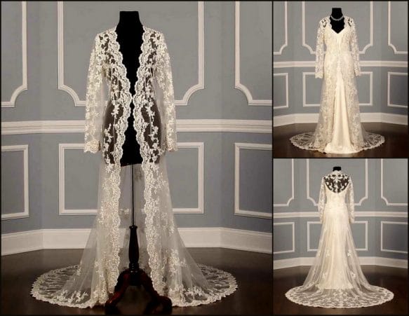 Badgley Mischka Bridal Beaded Lace Coat