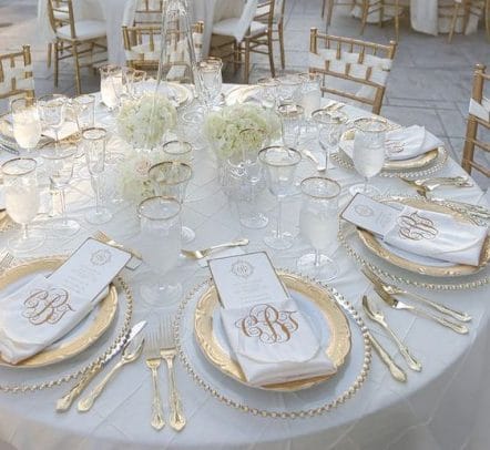 Gold and White Tablescape