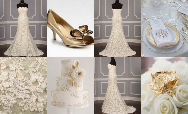 Gold and White Wedding Inspiration Board