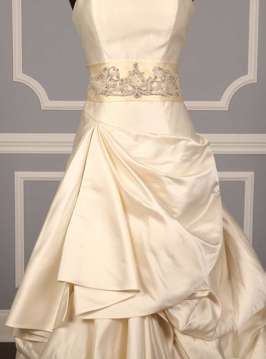 B509 Cream Embellished Bridal Sash