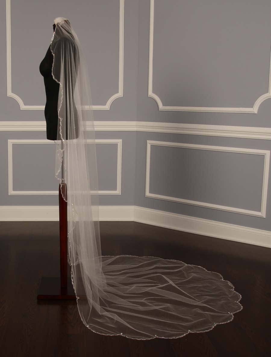 Homa Bridal 164 Diamond White Chapel Length Bridal Veil